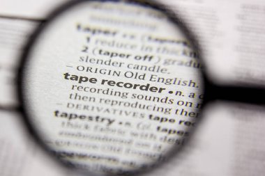 Sözlük içinde kelime veya cümle Teyp Kaydedici.