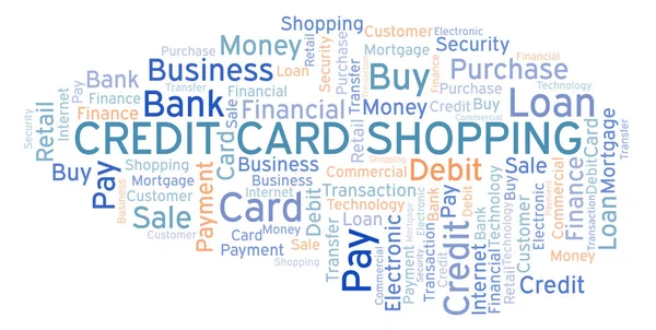 Carta di credito Shopping parola cloud . — Foto Stock