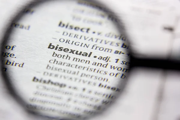 Ord eller fras bisexuell i en ordbok. — Stockfoto