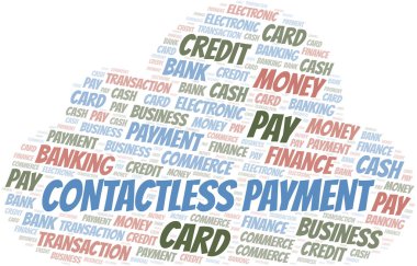 Temassız ödeme kelime bulutu. Yalnızca metin ile yapılan vektör.