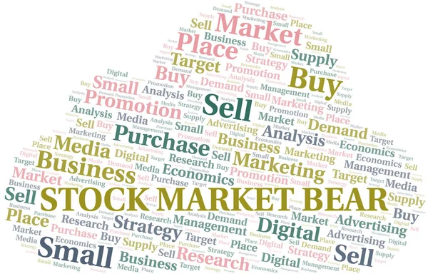 Stock Market Bear word cloud. Vector made with text only. — Stock Vector