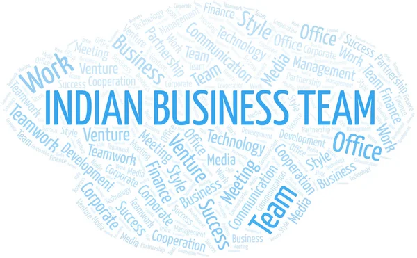 Indian Business Team kelime bulutu. Sadece metin ile yapılan kolaj. — Stok Vektör