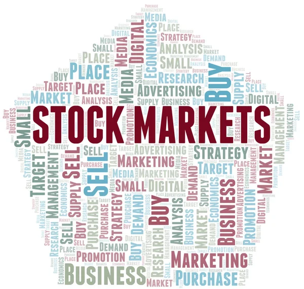 Stock Markets word cloud. Vector made with text only. — Stock Vector