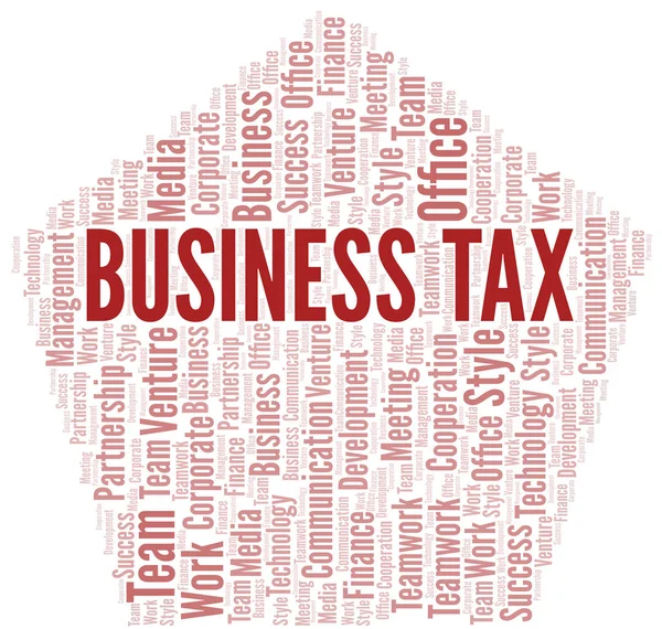 Business Tax parola cloud. Collage realizzato solo con testo . — Vettoriale Stock