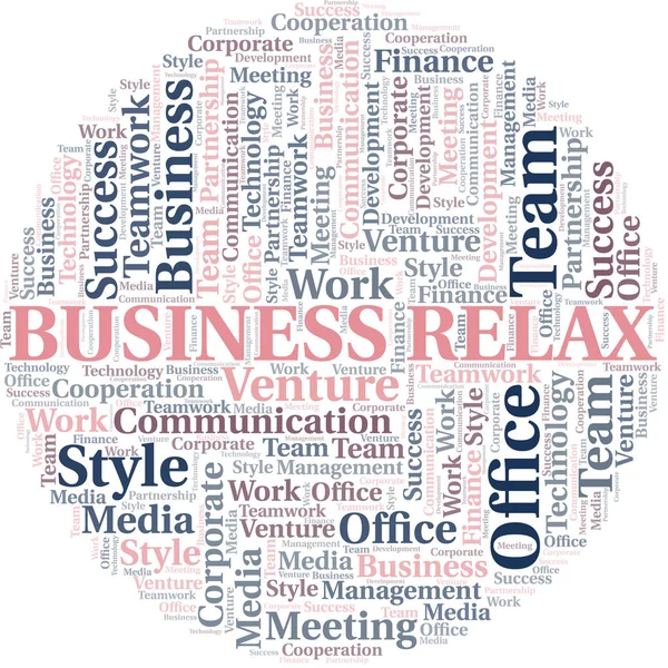 Business Relax word cloud. Collage made with text only. — Stock Vector