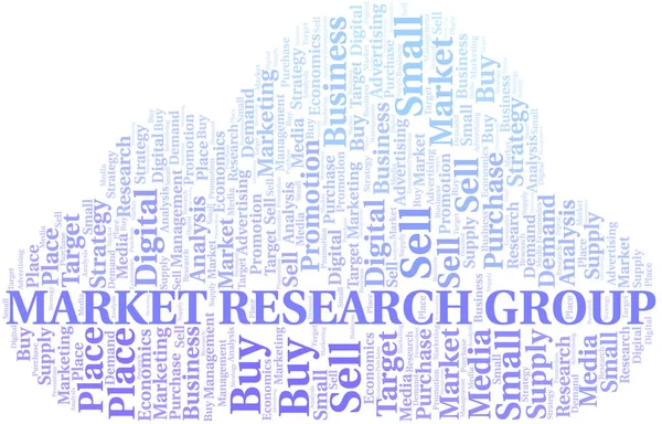 Market Research Group word cloud. Vecteur réalisé uniquement avec du texte . — Image vectorielle