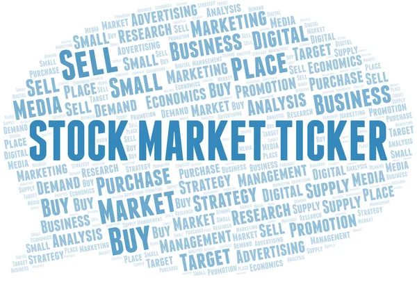 Stock Market Ticker word cloud. Vector made with text only. — Stock Vector