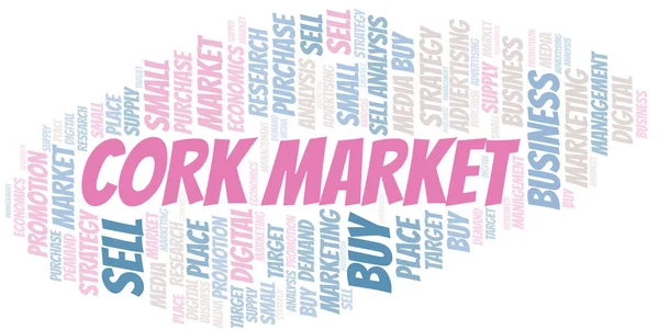 Cork Market word cloud. Vector made with text only. — Stock Vector