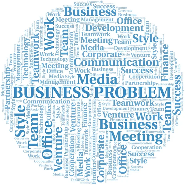 Business Problem word cloud. Collage made with text only. — Stock Vector