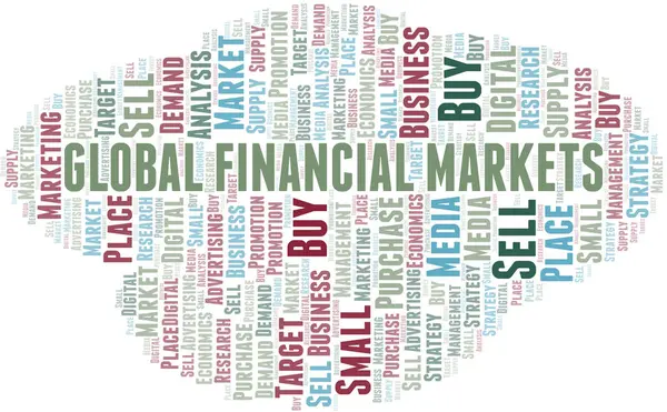 Global Financial Markets nuvem de palavras. Vetor feito apenas com texto . —  Vetores de Stock