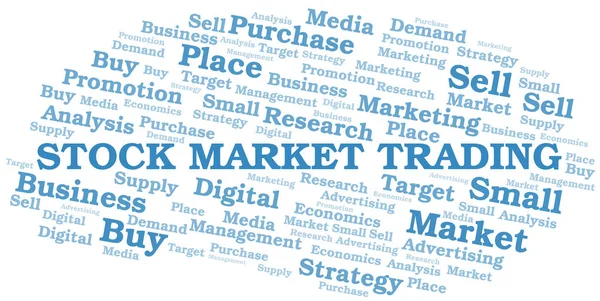 Stock Market Trading word cloud. Vector made with text only. — Stock Vector