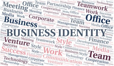 İş Kimliği kelime bulut. Yalnızca metinle yapılan kolaj.