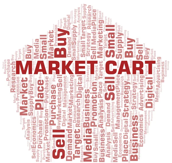 Market Cart palabra nube. Vector hecho solo con texto . — Archivo Imágenes Vectoriales