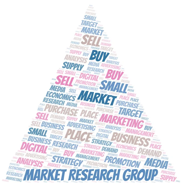 Market Research Group word cloud. Vecteur réalisé uniquement avec du texte . — Image vectorielle