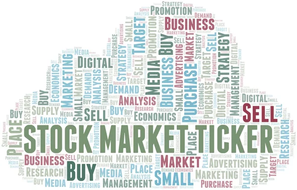 Stock Market Ticker word cloud. Vector made with text only. — Stock Vector