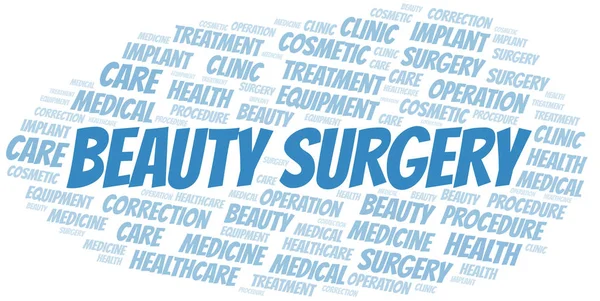 Beauty Surgery word cloud vector made with text only.