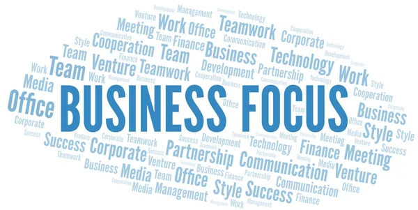 Business Focus nuvem de palavras. Colagem feita apenas com texto . —  Vetores de Stock