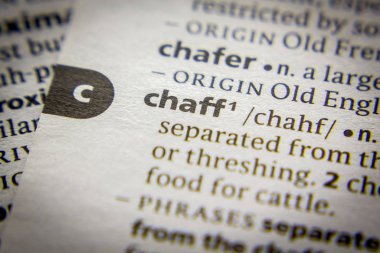 Sözlükteki sözcük veya tümcecik Chaff.