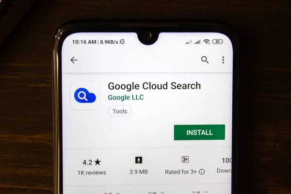 Ivanowsk, Rosja-21 lipca 2019: Google Cloud Search aplikacja na wyświetlaczu smartphone. — Zdjęcie stockowe