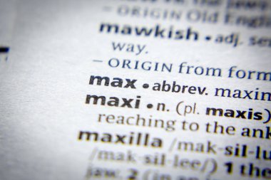 Sözlükteki Sözcük veya tümcecik Max.