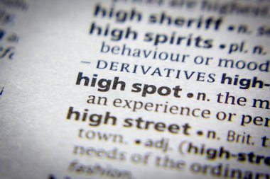 Sözlükteki sözcük veya tümcecik Yüksek Nokta.