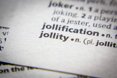 Sözlükte Sözcük veya Tümcecik Jollity.