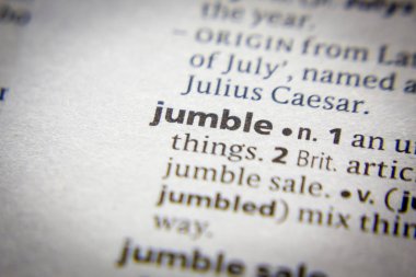 Sözlükte Karmakarışık sözcük veya tümcecik.