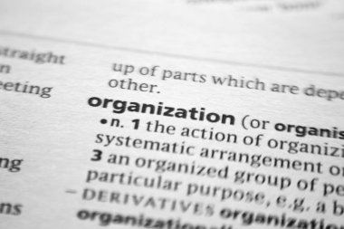 Sözlükteki Sözcük veya tümcecik Organizasyonu.