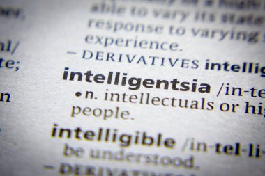 Sözlükteki sözcük veya deyim Intelligentsia.