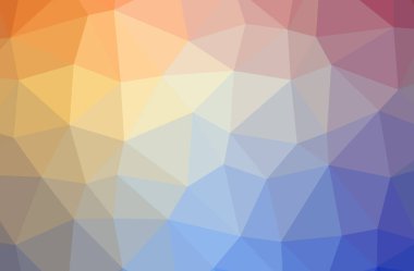 Soyut mavi, turuncu, mor yatay düşük Poli arka plan resmi. Güzel çokgen tasarım deseni. 