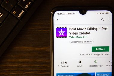 İvanovsk, Rusya-21 Temmuz 2019: En Iyi film düzenleme-akıllı telefonun ekranında Pro video Creator uygulaması.