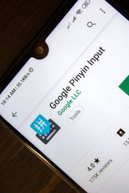 İvanovsk, Rusya-21 Temmuz 2019: akıllı telefonun ekranında Google Pinyin giriş uygulaması.