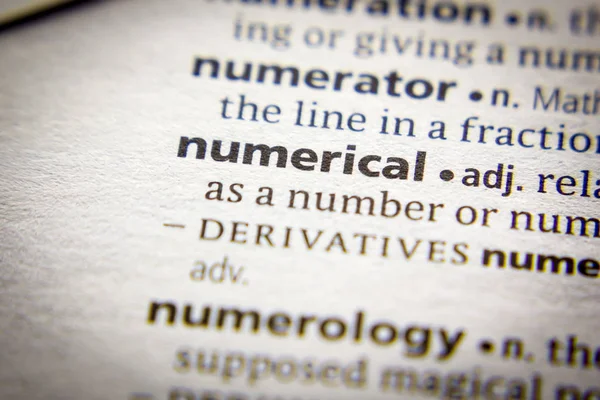 Sözlükte Sayısal sözcük veya tümcecik.