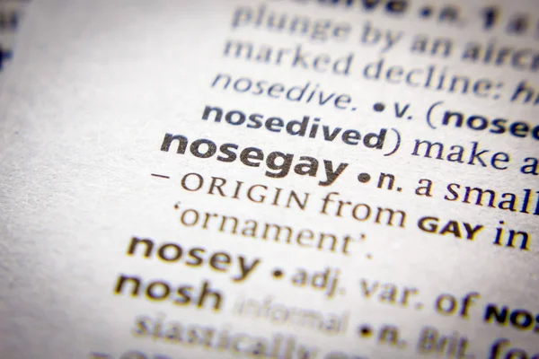 Słowo lub fraza nosegay w słowniku. — Zdjęcie stockowe