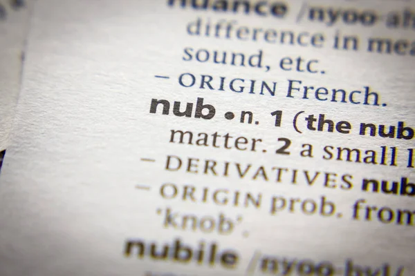 Słowo lub fraza NUB w słowniku. — Zdjęcie stockowe