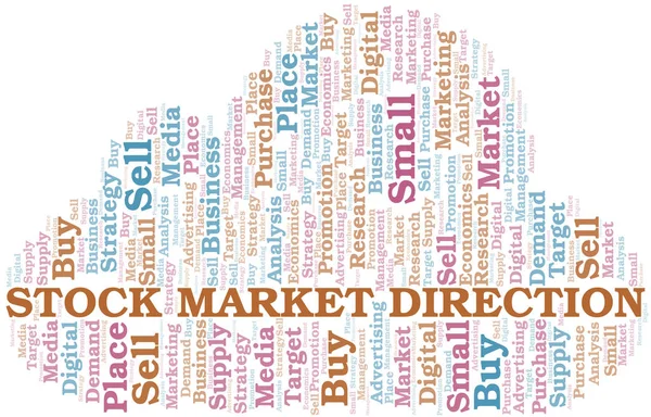 Stock Market Direction word cloud. Vector made with text only. — Stock Vector