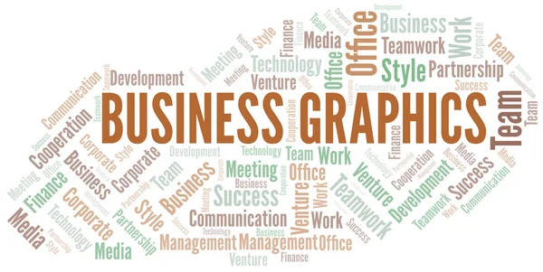 Business Graphics word cloud. Collage made with text only. — Stock Vector