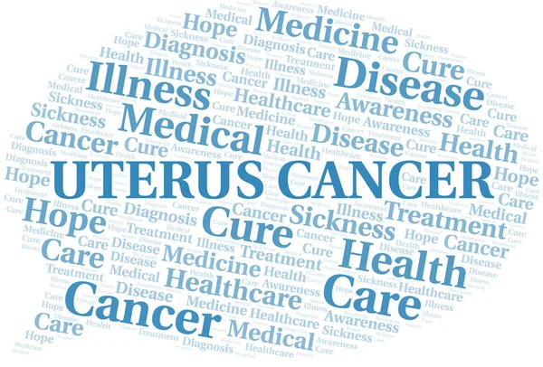 Baarmoederkanker woord wolk. Vector gemaakt met alleen tekst. — Stockvector