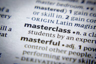 Sözlükteki sözcük veya tümcecik Masterclass.