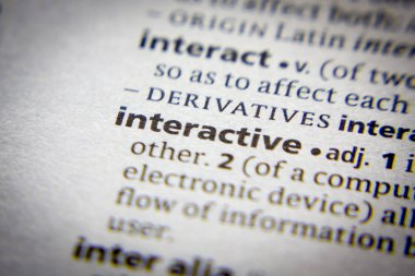 Sözlükte Etkileşimli Sözcük veya tümcecik.