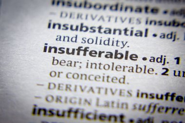 Sözlükte dayanılmaz sözcük veya tümcecik.