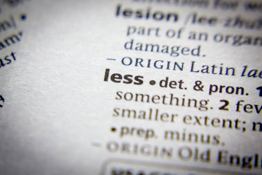 Sözlükte sözcük veya tümcecik Daha Az.