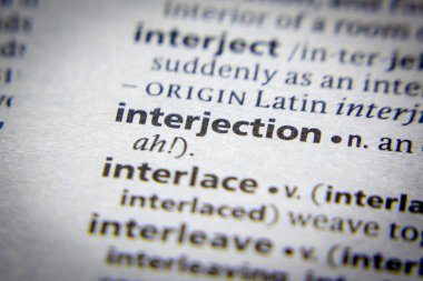 Sözlükte Sözcük veya tümcecik Interjection.
