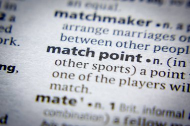 Sözlükteki Sözcük veya tümcecik Eşleşme noktası.