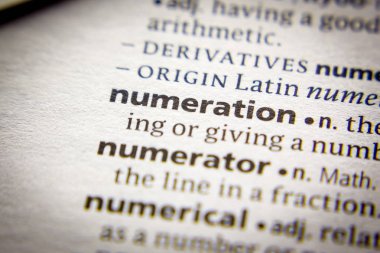 Sözlükte Sözcük veya tümcecik Numeration.