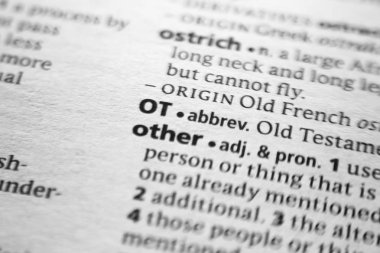 Sözlükteki sözcük veya tümcecik Ot.