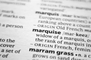 Sözlükte Sözcük veya sözcük Marquise.
