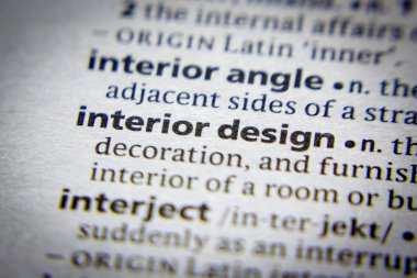 Sözlükte sözcük veya tümcecik İç tasarım.