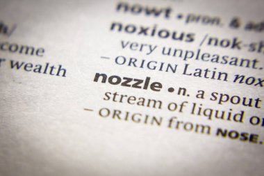 Sözlükte Sözcük veya tümcecik Nozul.