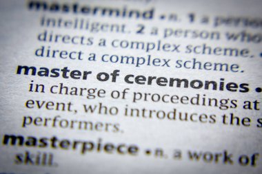 Sözlükte törenlerin sözcük veya tümceciliği Usta.